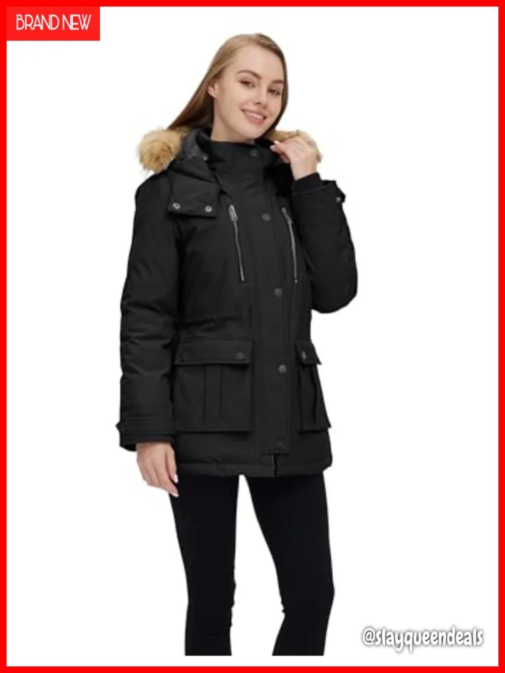 Women's Quilted Puffer Jacket Waterproof Heavyweight Parka with Removable Hood